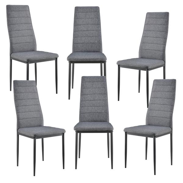 Grote foto eetkamerstoel itali 96x43x52 cm grijs stof metaal set van 6 huis en inrichting stoelen