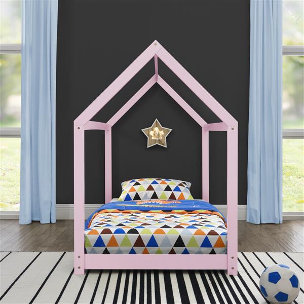 Grote foto kinderbed netstal houten bed huisbed 90x200 cm roze huis en inrichting overige