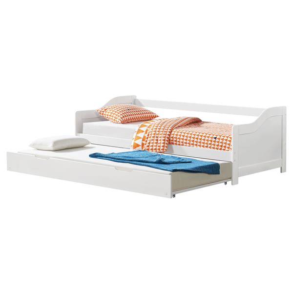 Grote foto bedbank tienerbed met onderschuifbed 90x200 cm wit mat huis en inrichting bedden