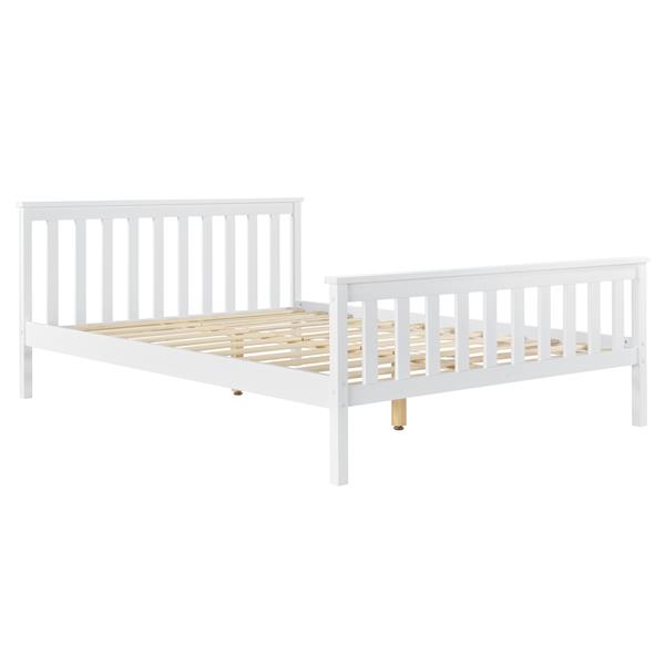 Grote foto houten bed sterk massief grenen bedframe 140x200 cm wit huis en inrichting bedden