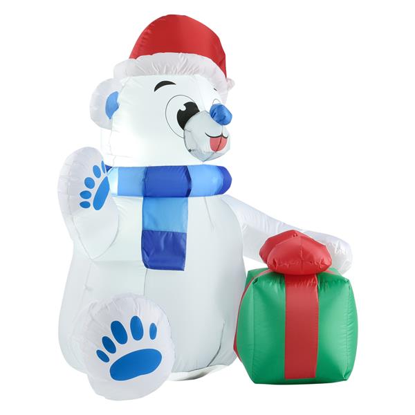 Grote foto verlichte ijsbeer opblaasbaar met kerstpakket 120x100x70 cm diversen overige diversen