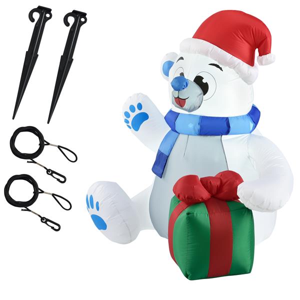 Grote foto verlichte ijsbeer opblaasbaar met kerstpakket 120x100x70 cm diversen overige diversen