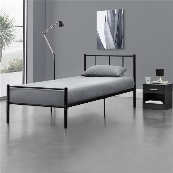 Grote foto metalen bedframe hercules incl. bedbodem 90x200 cm zwart huis en inrichting bedden