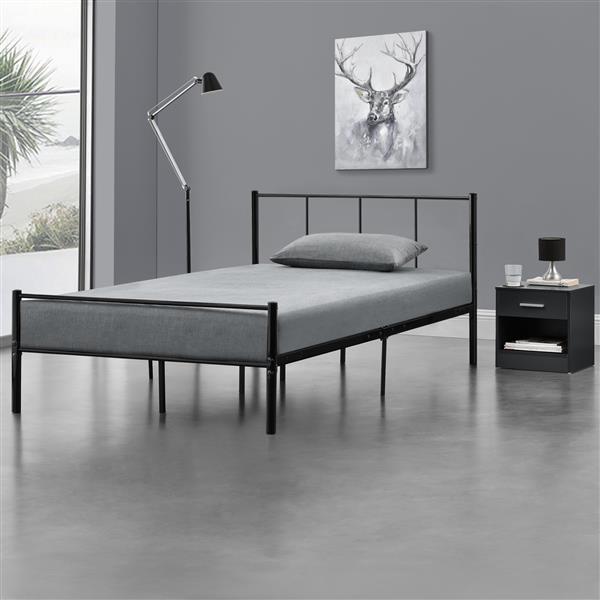 Grote foto metalen bedframe hercules incl. bedbodem 120x200 cm zwart huis en inrichting bedden