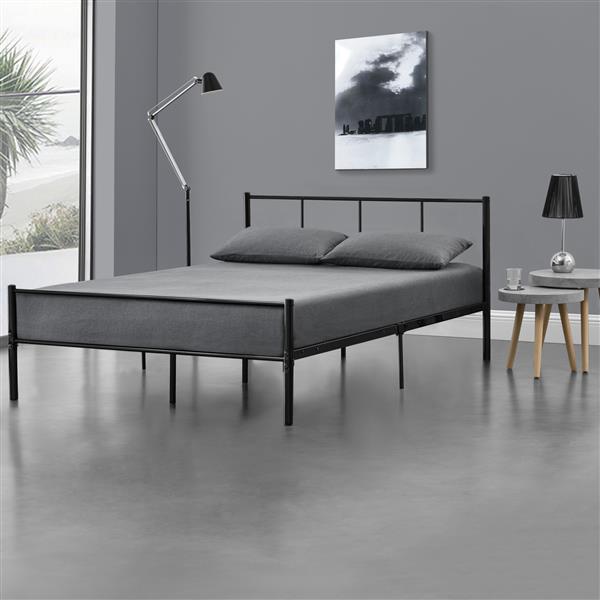 Grote foto metalen bedframe hercules incl. bedbodem 140x200 cm zwart huis en inrichting bedden