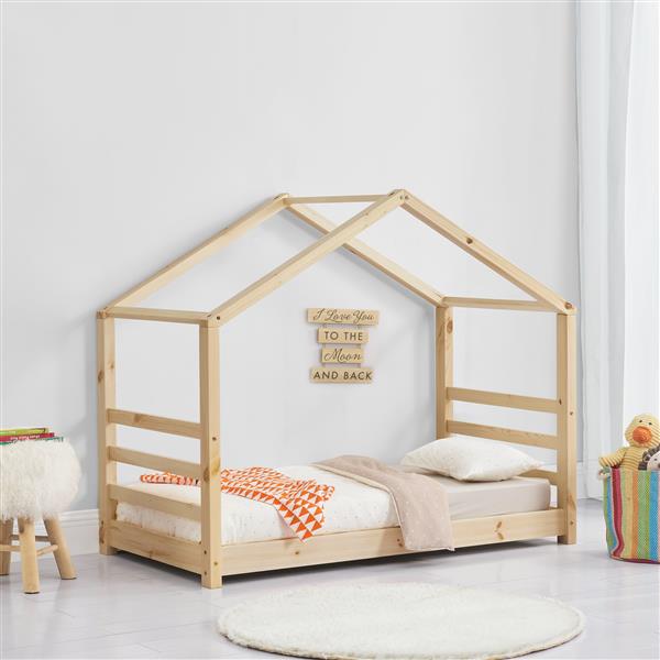 Grote foto kinderbed houten bed huisbed met bedbodem 80x160 hout huis en inrichting overige
