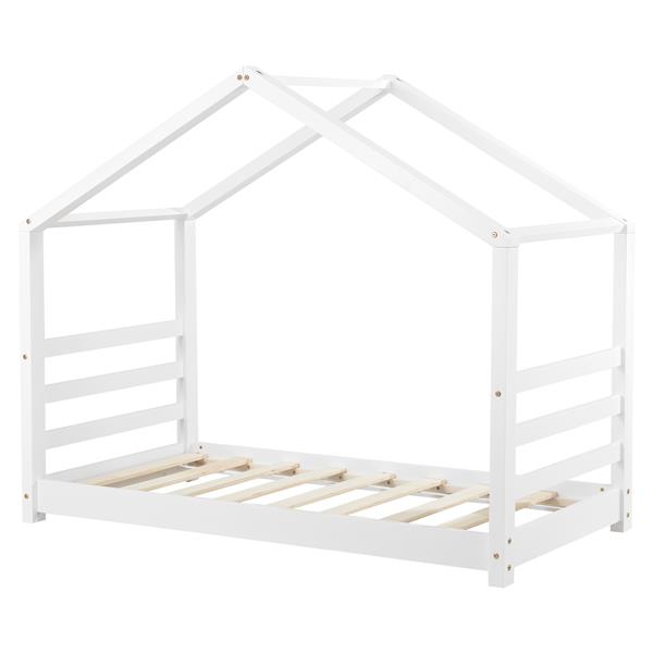 Grote foto kinderbed houten bed huisbed met bedbodem 80x160 wit huis en inrichting overige
