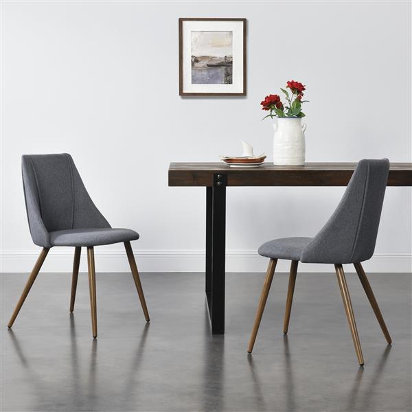 Grote foto eetkamerstoel danzig set van 2 stof 83x50x53 cm donkergrijs huis en inrichting stoelen