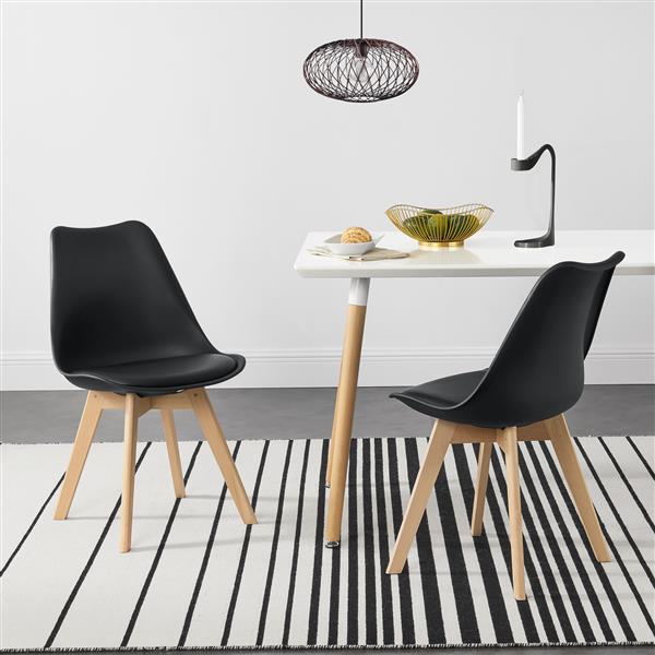Grote foto eetkamerstoel dubrovnik set van 2 kunstleer en beuken zwart huis en inrichting stoelen