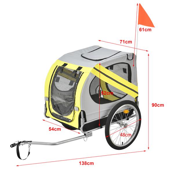 Grote foto fietskar fietsaanhanger 138x71x90 cm tot 26 kg geel grijs zwart motoren overige accessoires