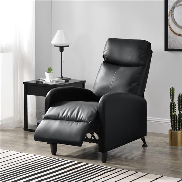 Grote foto verstelbare relaxfauteuil 102x60x92 cm kunstleer zwart huis en inrichting stoelen