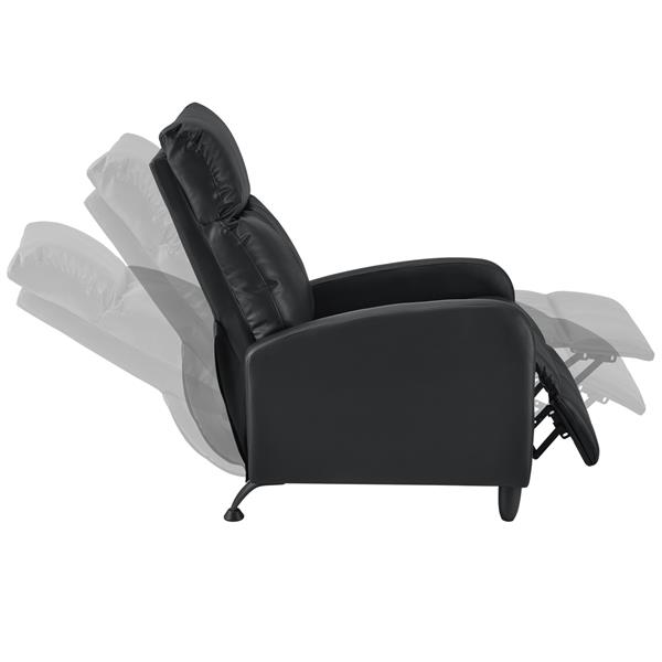 Grote foto verstelbare relaxfauteuil 102x60x92 cm kunstleer zwart huis en inrichting stoelen