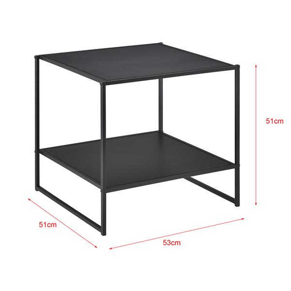 Grote foto bijzettafel met plank metaal 51x53x51 cm zwart huis en inrichting eettafels