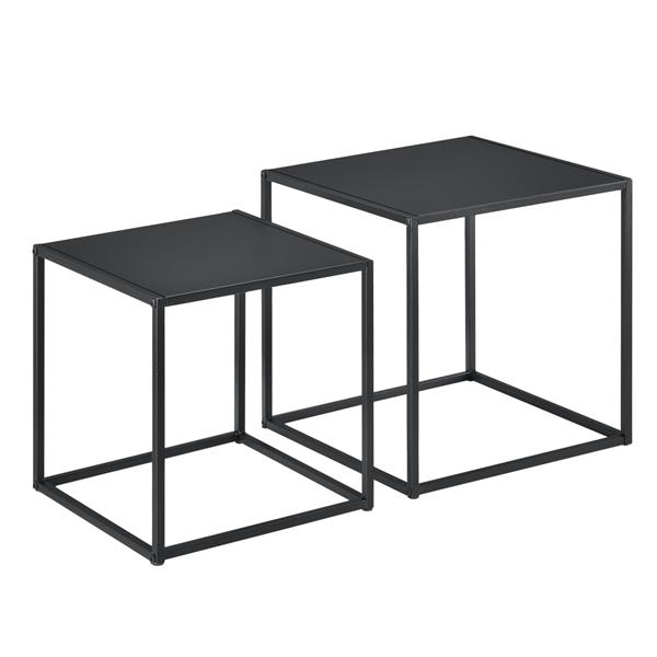 Grote foto bijzettafel set van 2 zwart metaal 40x40x40 35x35x35 cm huis en inrichting eettafels