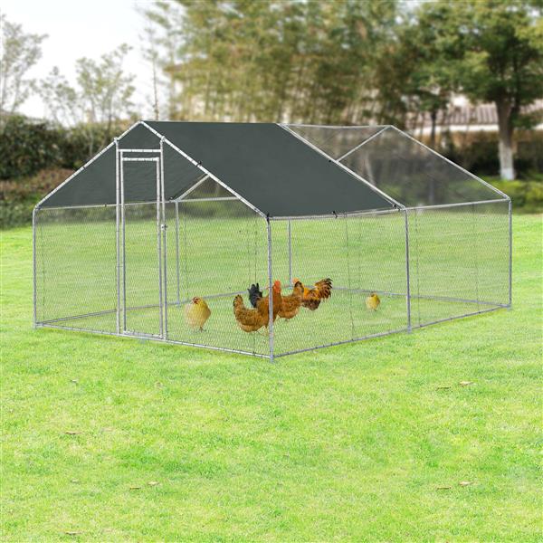 Grote foto stalen kippenren kippenhok buitenverblijf 3x4x2 m tuin en terras hekken en schuttingen