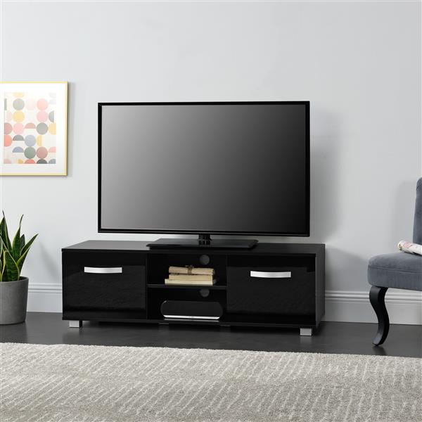 Grote foto tv meubel laugar met planken 120x40x38 cm zwart huis en inrichting overige