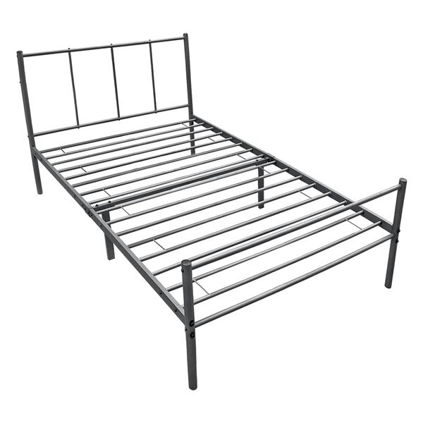 Grote foto metalen bedframe hercules incl. bedbodem 90x200 cm donkergrijs huis en inrichting bedden