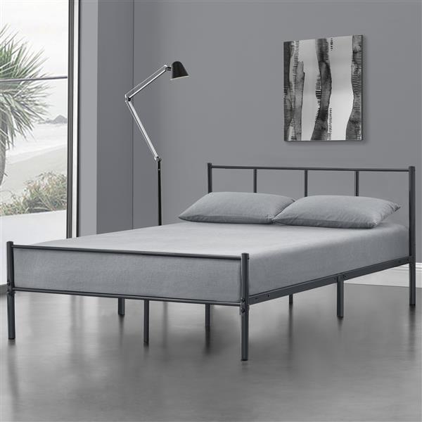 Grote foto metalen bedframe hercules incl. bedbodem 120x200 cm donkergrijs huis en inrichting bedden