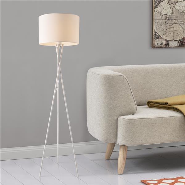 Grote foto vloerlamp grenoble staande lamp metaal stof 154 cm e27 wit huis en inrichting overige