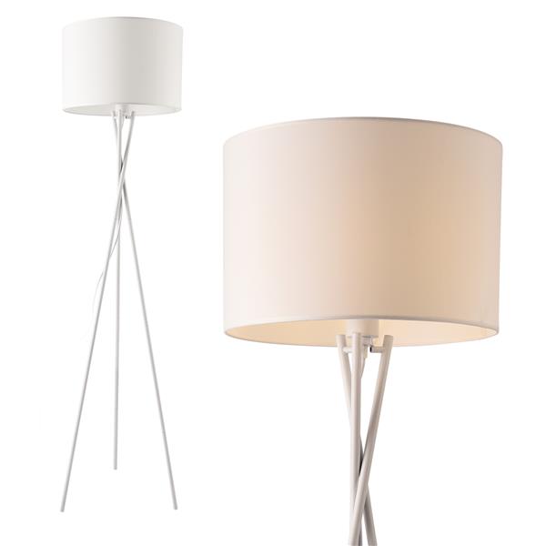 Grote foto vloerlamp grenoble staande lamp metaal stof 154 cm e27 wit huis en inrichting overige