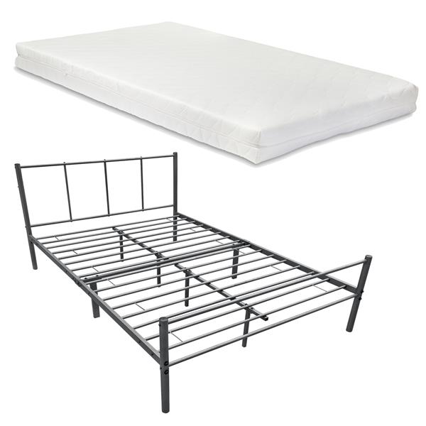 Grote foto metalen bedframe hercules incl. matras140x200 cm donkergrijs huis en inrichting bedden