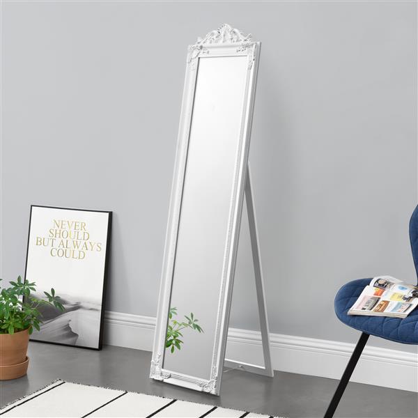 Grote foto spiegel vrijstaand met barok lijst verstelbaar 160x40 cm wit doe het zelf en verbouw gereedschappen en machines