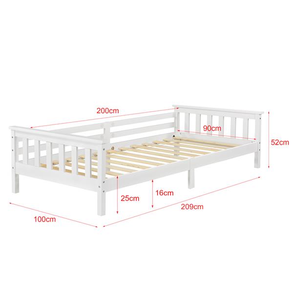 Grote foto kinderbed met bedbodem en uitvalbeveiliging 90x200 cm wit huis en inrichting overige