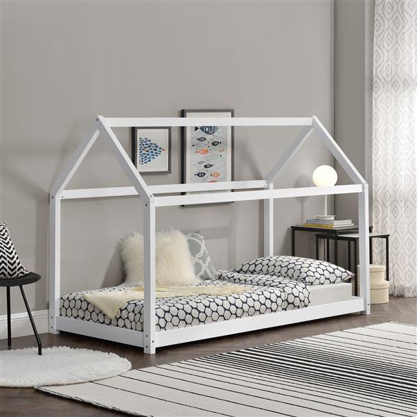 Grote foto kinderbed netstal houten bed huisbed 70x140 cm wit huis en inrichting overige