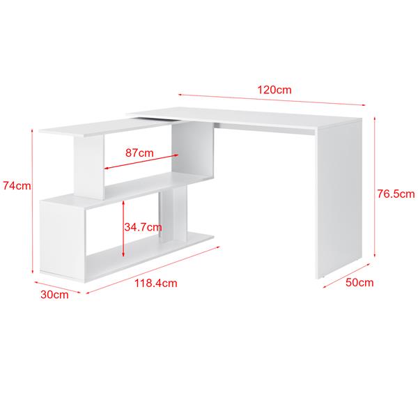 Grote foto hoekbureau met open kast arendal 120x50x76 5 cm wit huis en inrichting stoelen