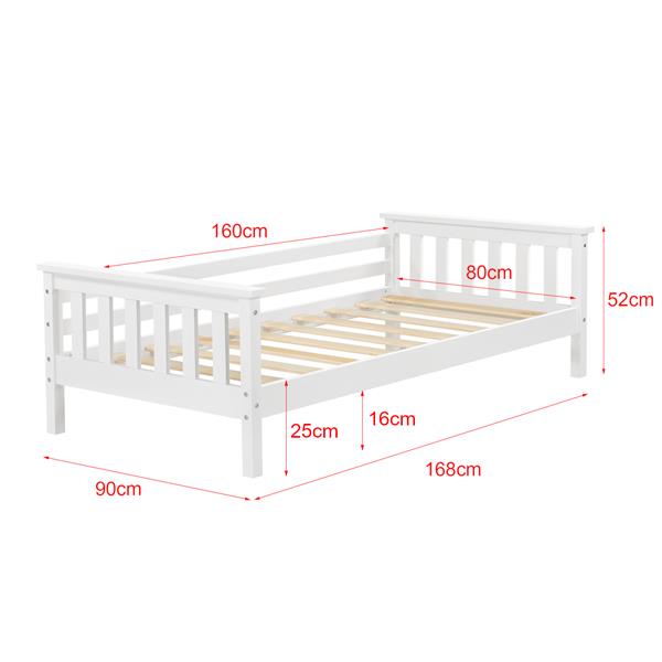 Grote foto kinderbed nuuk met matras en uitvalbeveiliging 80x160 wit huis en inrichting overige