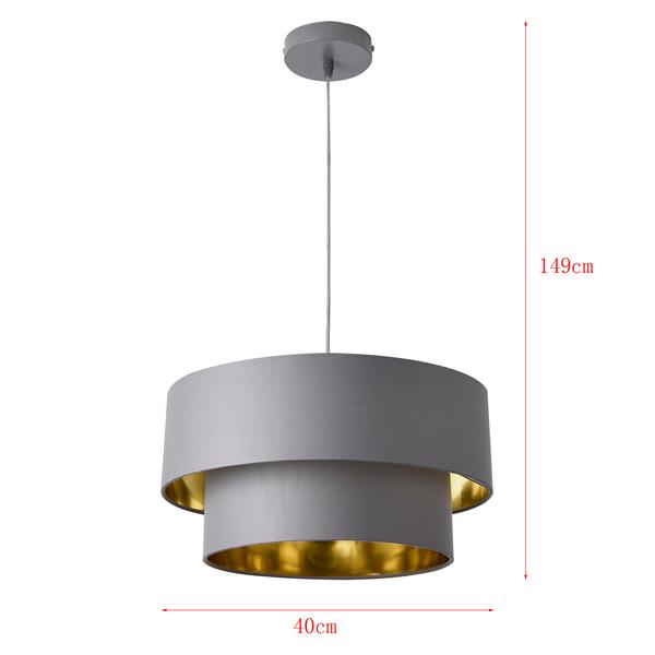 Grote foto design hanglamp lopar metaal en stof e27 40 grijs en goud huis en inrichting overige