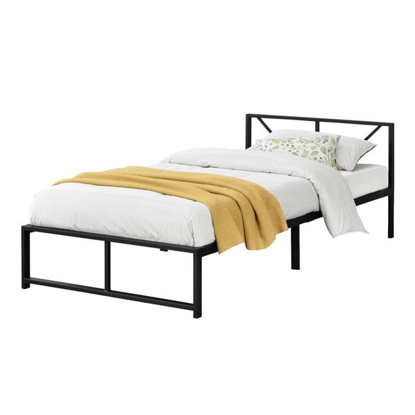 Grote foto metalen bed meran bedframe met bedbodem zwart 90x200 cm huis en inrichting bedden