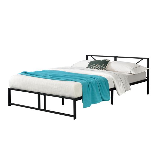 Grote foto metalen bed meran bedframe met bedbodem zwart 140x200 huis en inrichting bedden