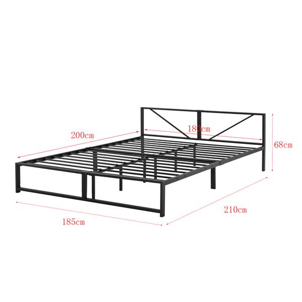 Grote foto metalen bed meran bedframe met matras zwart 180x200 cm huis en inrichting bedden