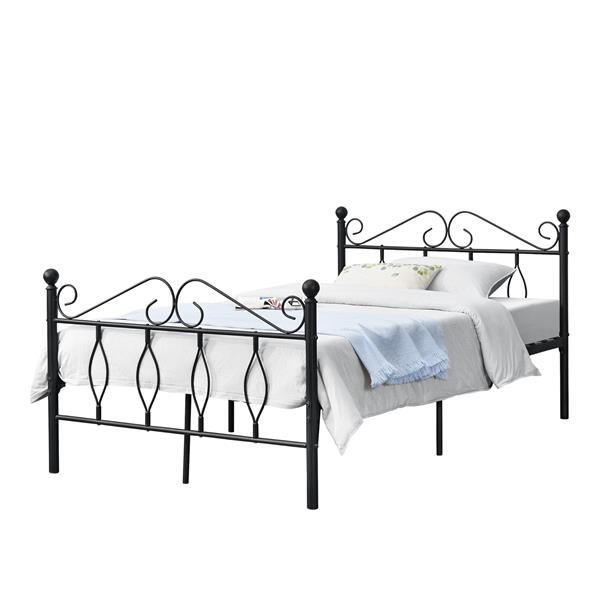 Grote foto metalen bedframe apolda met bedbodem zwart 120x200 cm huis en inrichting bedden