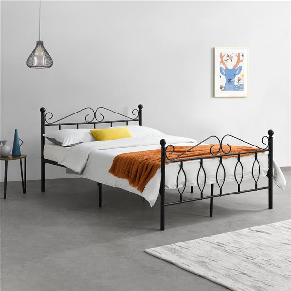 Grote foto metalen bedframe apolda met bedbodem zwart 140x200 cm huis en inrichting bedden