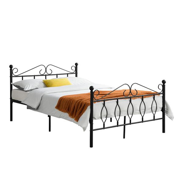 Grote foto metalen bedframe apolda met bedbodem zwart 140x200 cm huis en inrichting bedden