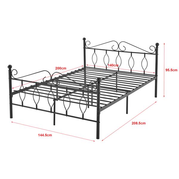 Grote foto metalen bedframe apolda met matras zwart 140x200 cm huis en inrichting bedden