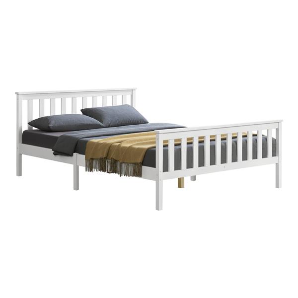 Grote foto houten bed breda met bedbodem 140x200 cm wit huis en inrichting bedden