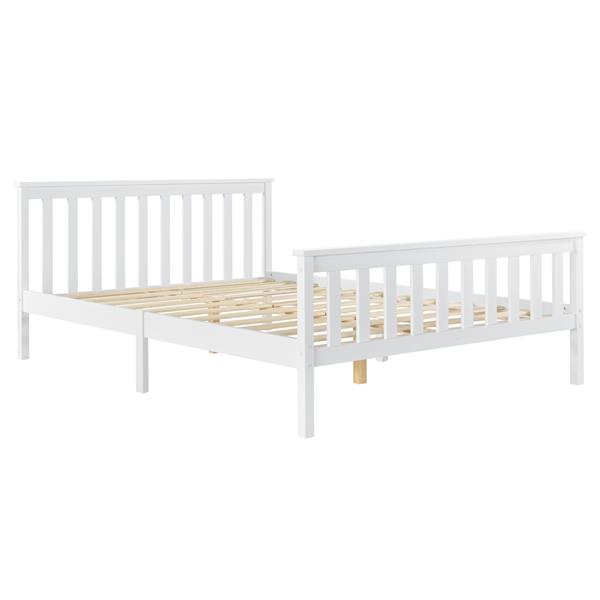 Grote foto houten bed breda met bedbodem 160x200 cm wit huis en inrichting bedden