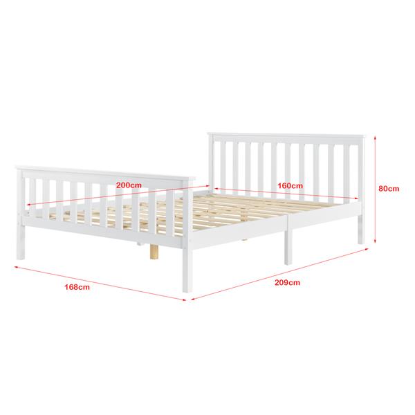 Grote foto houten bed breda met bedbodem en matras 160x200 cm wit huis en inrichting bedden