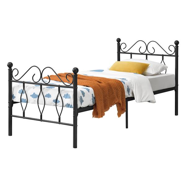 Grote foto metalen bedframe apolda met bedbodem zwart 90x200 cm huis en inrichting bedden