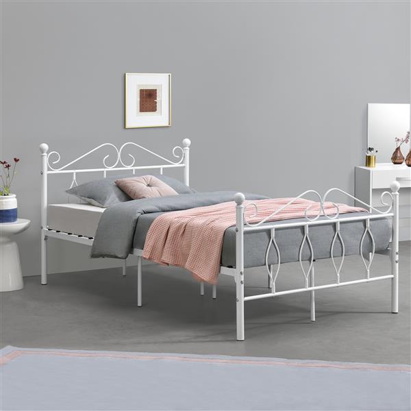 Grote foto metalen bedframe apolda met bedbodem wit 120x200 cm huis en inrichting bedden