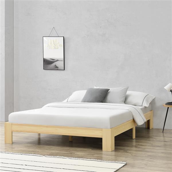 Grote foto houten bed raisio met bedbodem 140x200 cm houtkleurig huis en inrichting bedden