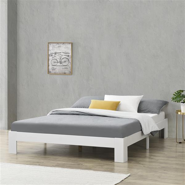 Grote foto houten bed raisio grenen met bedbodem 140x200 cm wit huis en inrichting bedden