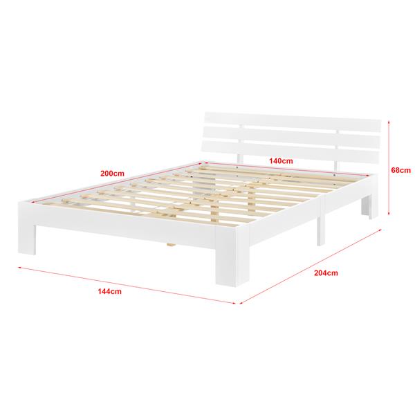 Grote foto houten bed nivala grenen met matras 140x200 cm wit huis en inrichting bedden