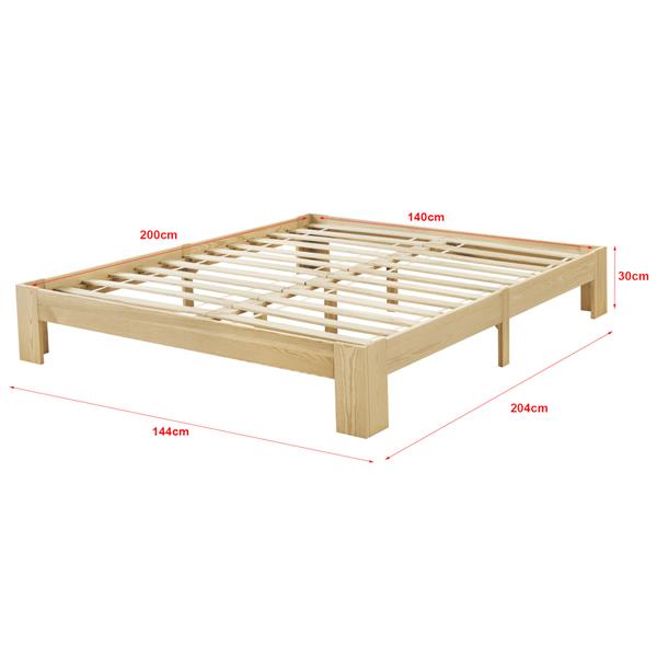 Grote foto houten bed raisio grenen met matras 140x200 cm houtkleurig huis en inrichting bedden