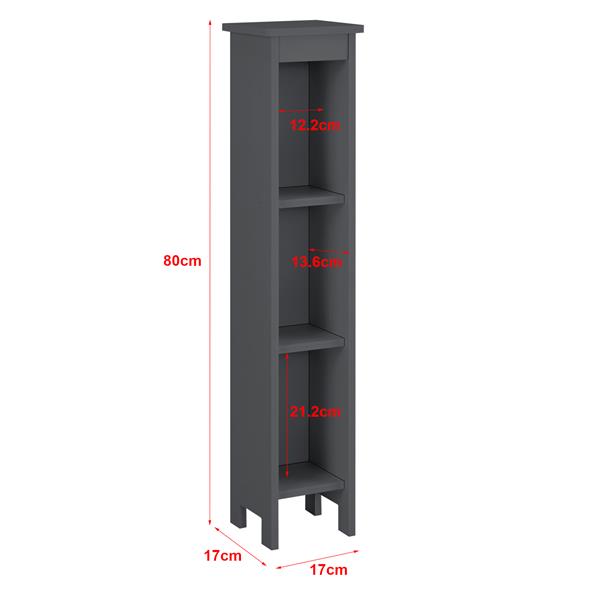 Grote foto open kast bracke hkc kolomkast 80x17x17 cm donkergrijs huis en inrichting overige