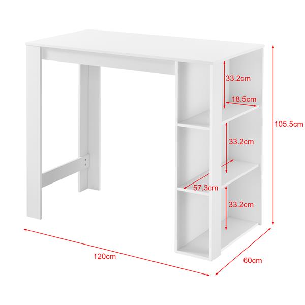 Grote foto bartafel danderyd met 3 planken 120x60x105 5 cm wit huis en inrichting eettafels