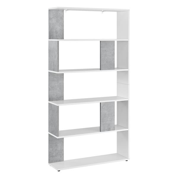 Grote foto boekenkast schap aneby 159x80x23 5 cm wit en betonkleurig huis en inrichting overige